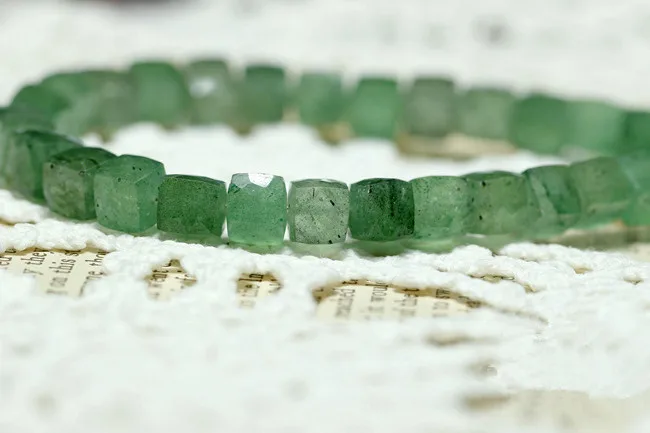 

loose beads AA green strawberry quartz square faceted 6mm 20cm for DIY jewelry making FPPJ wholesale nature gemstone