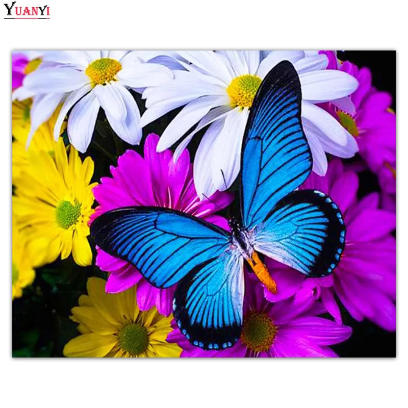 

Алмазная вышивка, цветок, полная выкладка, алмазная живопись, вышивка крестиком стразы, Алмазная мозаика, Бабочка, детские подарки