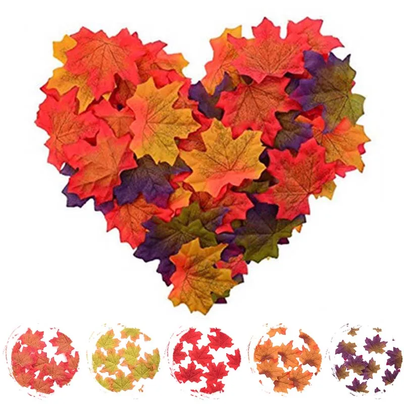 

50 Pcs 8Cm Simulation Maple Leaf Wedding Photo Scene Props Family Decoration Valentine'S Day Gift Accessories