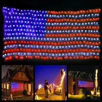 led net american flag led string light 8 mode usa flag net light outdoor independence day festival decoration 6 563 28ft d30