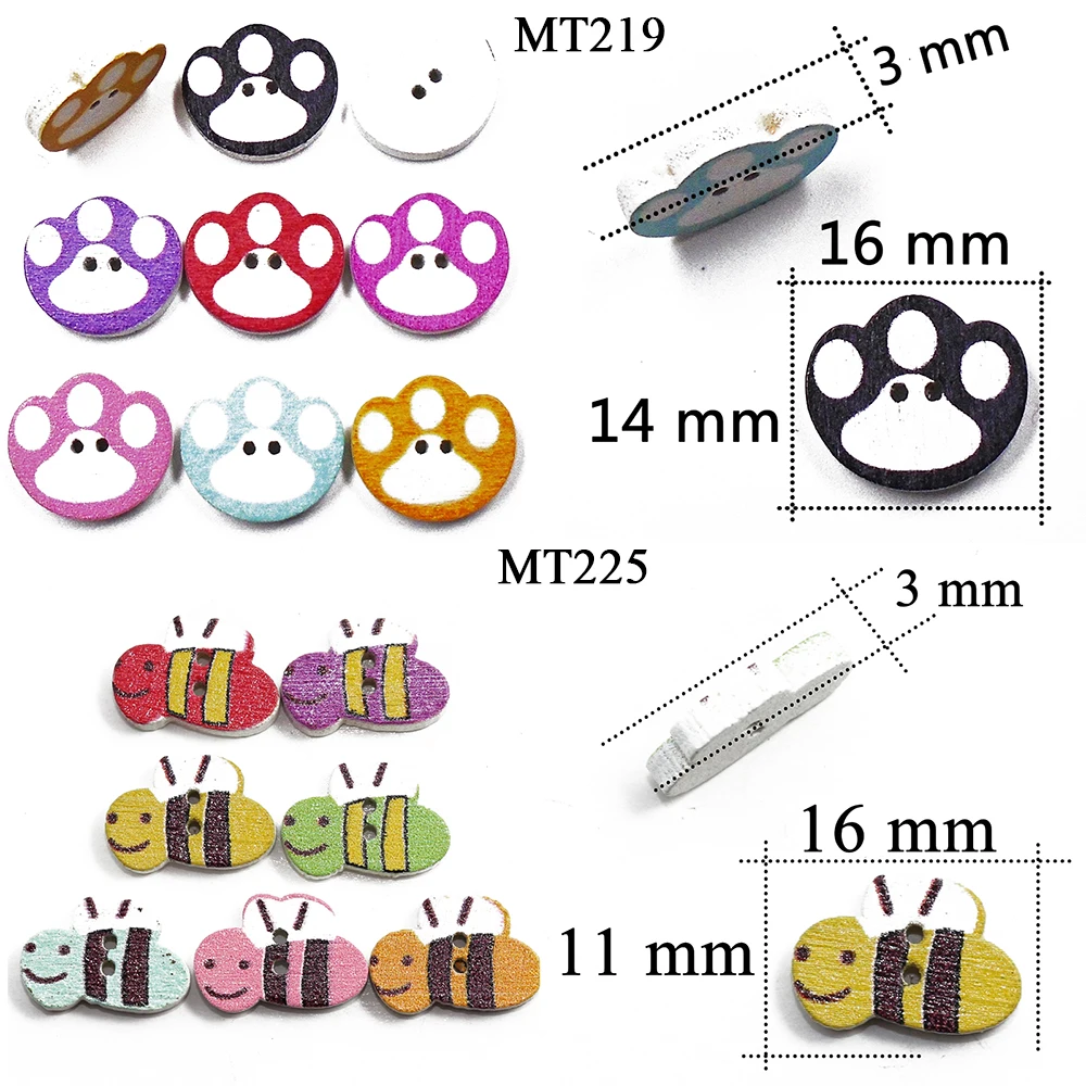 30 шт Разноцветные роспись по дереву Мультфильм Дети Diy деревянные пуговицы пошив