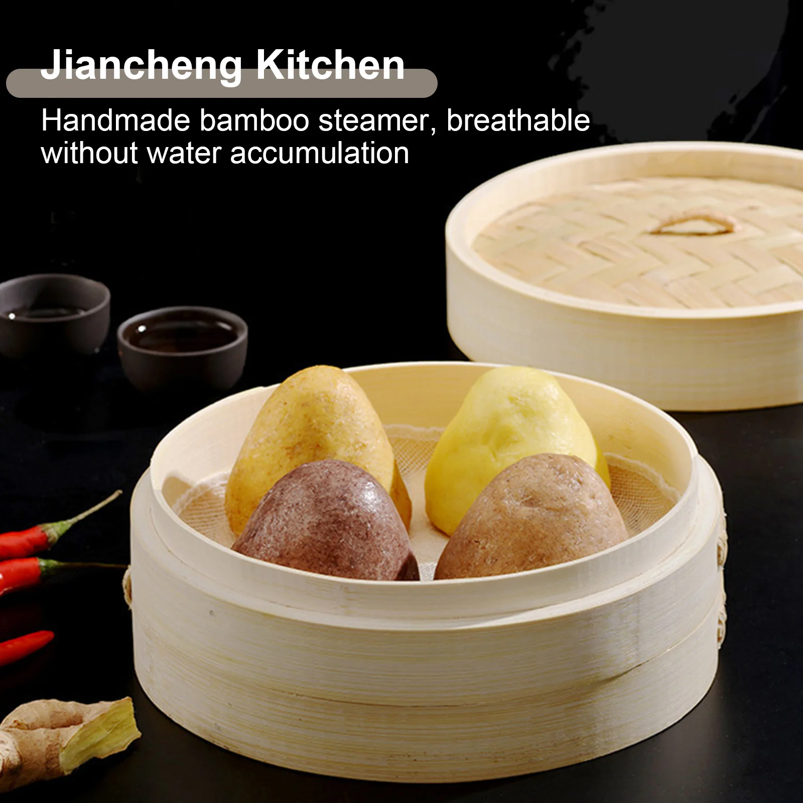 

2 уровня 10-дюймовая шпилька для Пособия по кулинарии Бамбуковая решетка для варки на пару рыба рис овощные закуски корзина для хранения комп...