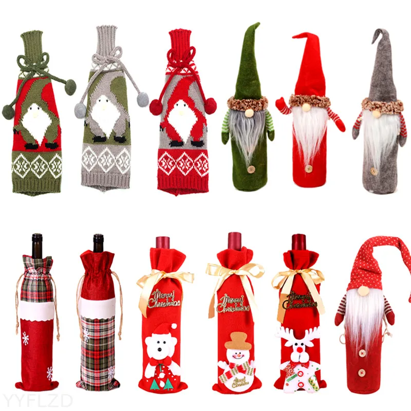 

Christmas Table Decoration Christmas Wine Bottle Cover Christmas Decorations for Home 2022 New Year Decor Xmas Noel Navidad 2021