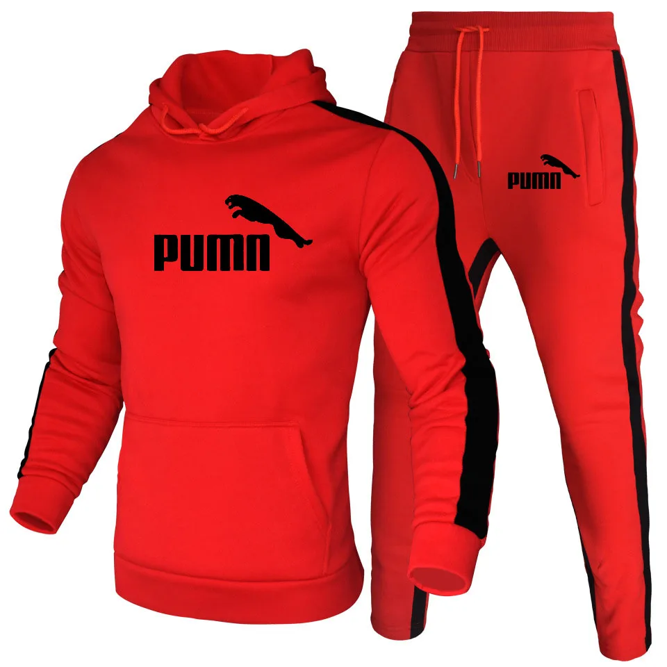 

New 2-piece sportswear men's hooded sweatshirt + pants pullover hooded sportswear suit casual men's jogging stitching track suit