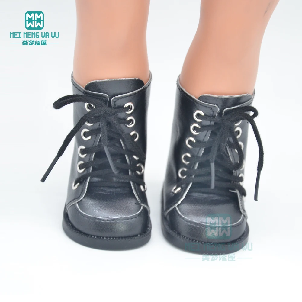 

mini doll shoes for 17inch 43cm baby doll accessories and 18inch Girl doll Silver leather baby shoes