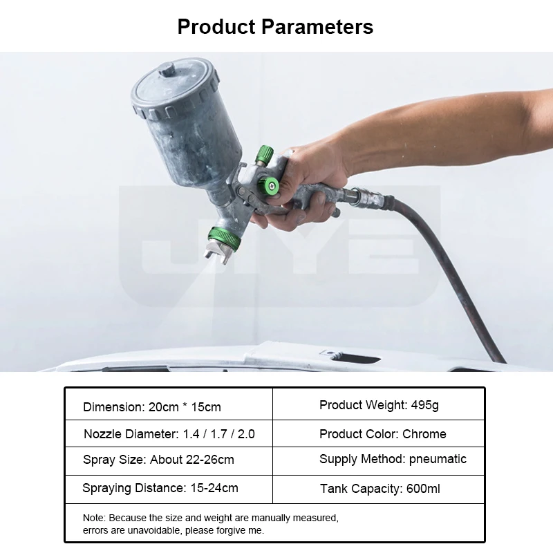 Professional HVLP Spray Paint Gun Kit 600ML 1.4/1.7/2.0mm Nozzle Gravity Pneumatic Sprayers For Car Repair Tool Kits | Инструменты