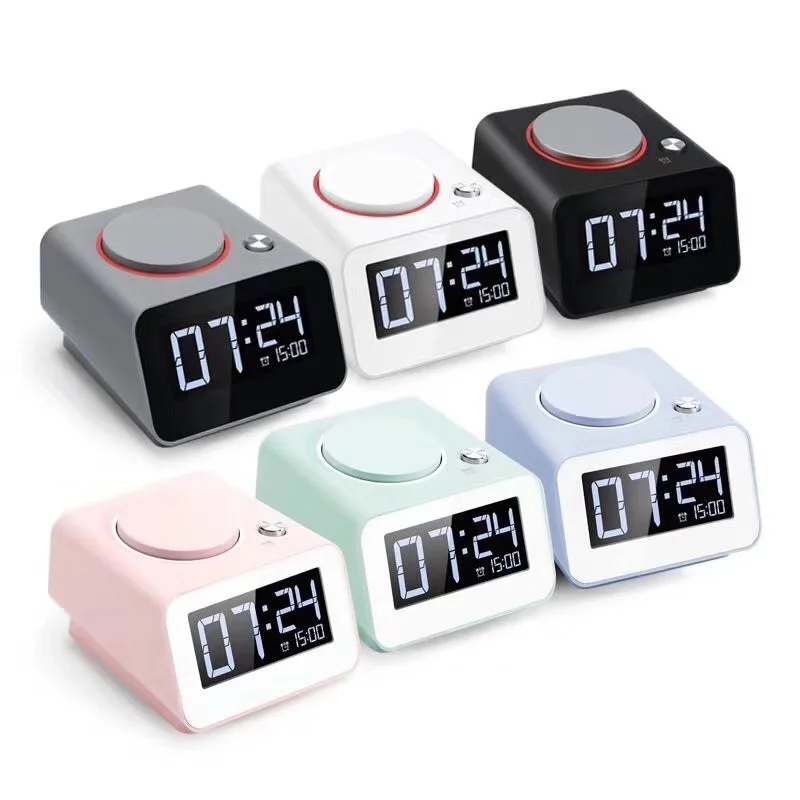 Homtime Портативный будильник настольные часы для спальни с двумя USB портами зарядки