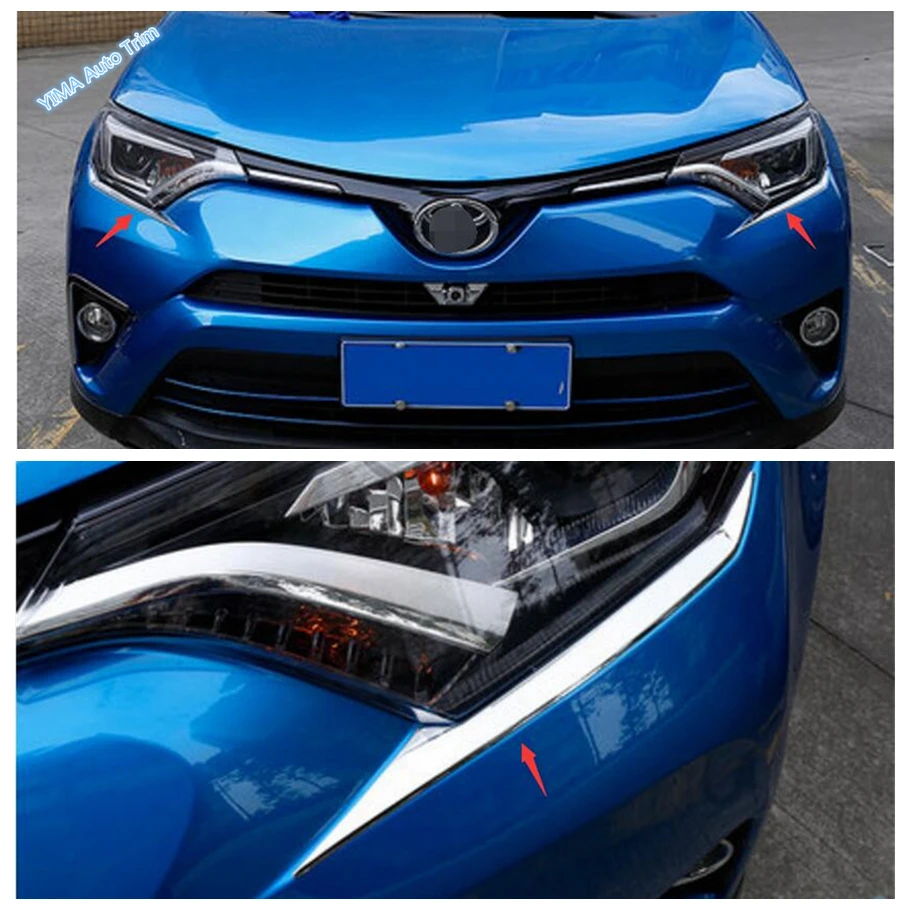 Автомобильный Стайлинг хромированные передние фары лампы полоски для бровей