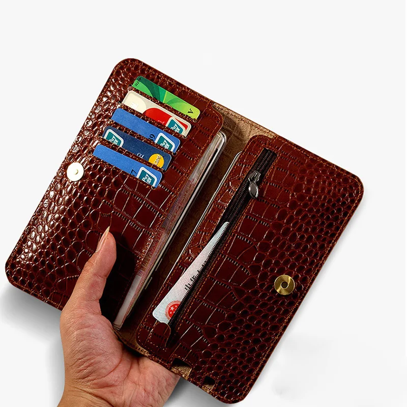 Flip Phone Case For Xiaomi Mi 5s Plus 6 8 9 lite 9se 9T Pro Crocodile Texture Cowhide Cover | Мобильные телефоны и