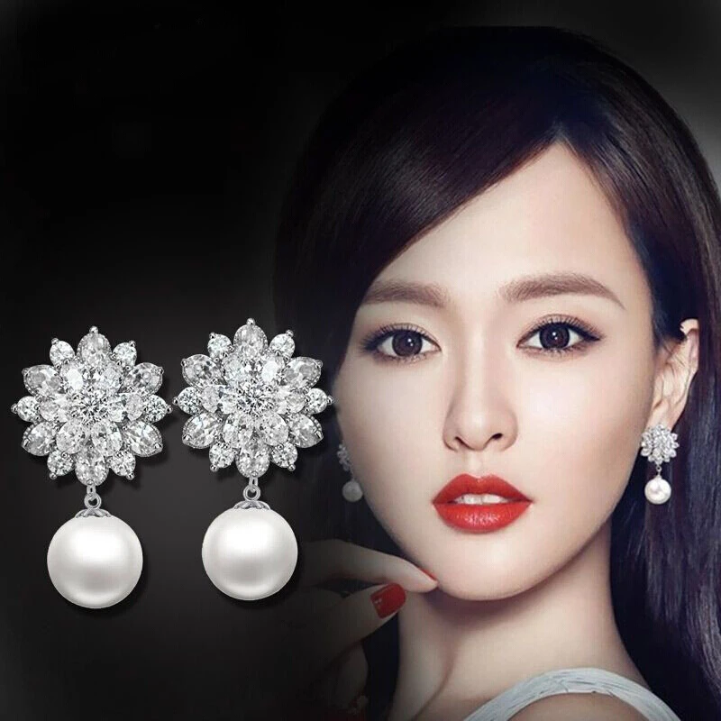 Женские серьги подвески из серебра 2019 пробы с кристаллами|Серьги-подвески| |