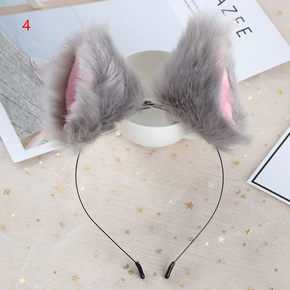 Ободок для волос женский плюшевый с кошачьими ушками модная заколка в стиле