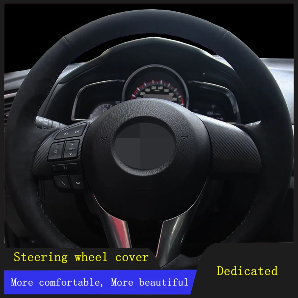 

Car Steering Wheel Cover Braid Wearable Suede Leather For Mazda 3 Axela Mazda 6 Atenza Mazda 2 CX-3 CX-5 Scion iA Toyota Yaris