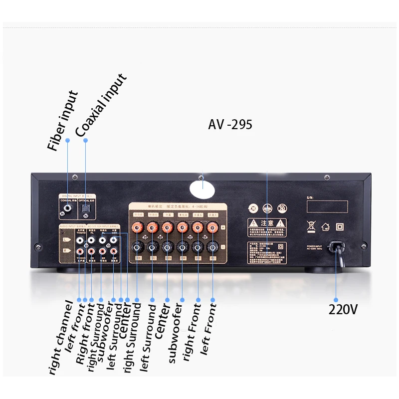 KYYSLB 220 В 500 Вт/650 Вт AV-295 Bluetooth усилитель домашний высокомощный сабвуфер 5,1 Домашний кинотеатр Hifi усилитель с USB SD