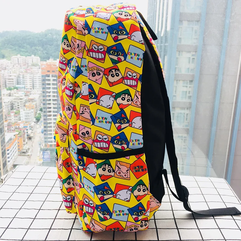 350g Cute Crayon Shin-chan Cartoon Canvas Backpack Travel Plush Kitty Bag