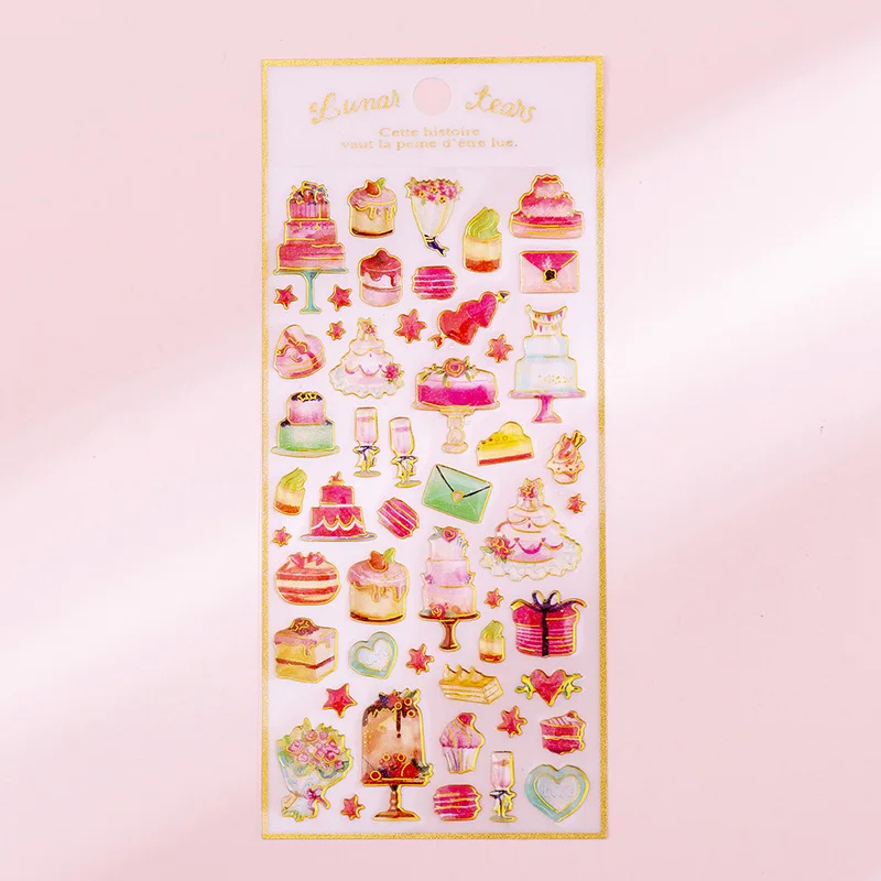 

1 Sheet Blingbling Crystal Epoxy Heart Cake Cactus DIY Decorative Stickers Decoration Handbook Girls & Boys Kids Gift