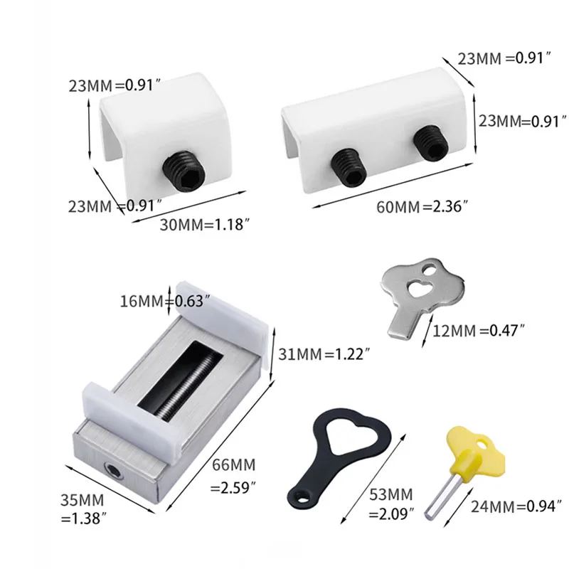 

Locks on Windows Adjustable Security Door Latch Mobile Window Insurance Lock Anti-theft Protection Lock Window Stoppers