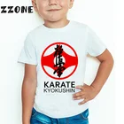Детская футболка с принтом Kyokushin Karate, летние топы с коротким рукавом для маленьких мальчиков и девочек, повседневная детская футболка