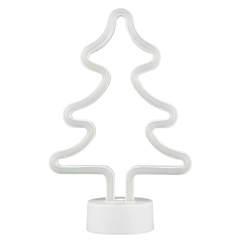 

13MA Christmas Tree Neon Christmas Decorative Light, LED Neon Light Sign with Holder for Party Supplies Kids Room Decoration