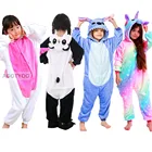 Детские фланелевые комбинезоны для девочек и мальчиков, вечерние комбинезоны с мультяшным единорогом, комбинезон для девочек 4-12 лет, 2020