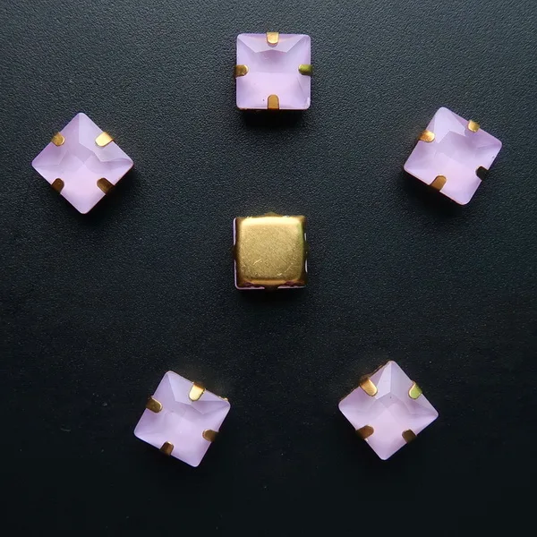 A17 Violet Золотой Коготь 50 шт/уп желе конфеты и AB цвета стекло кристалл 8 мм квадратной формы пришить стразы бисер одежда diy отделка - Цвет: A17 Violet