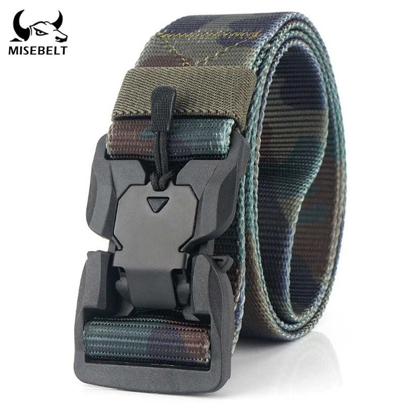 Тактический ремень с магнитной камуфляжной пряжкой мягкий нейлоновый пояс