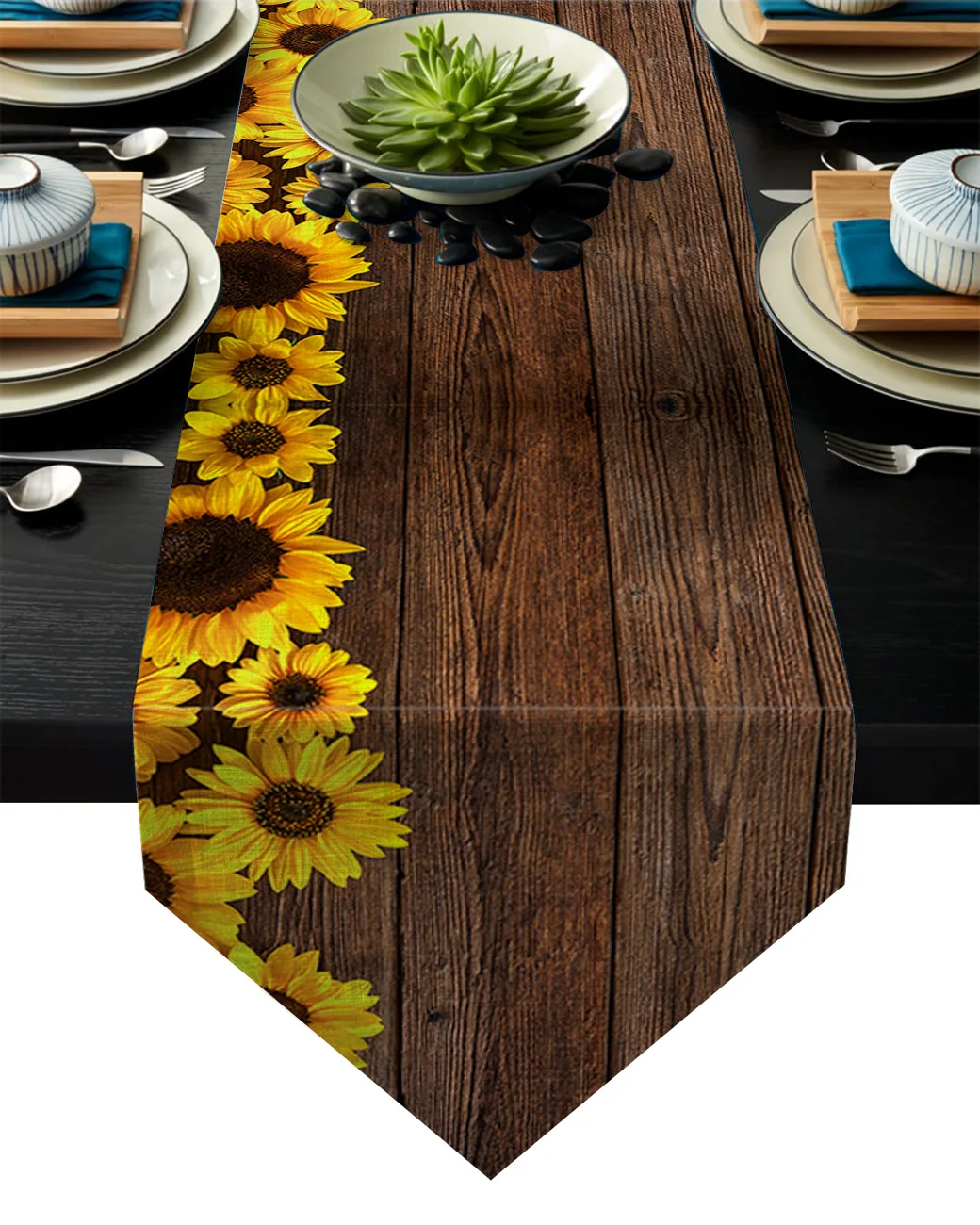 Настольная дорожка шарфы Подсолнухи деревянная кухонная настольная для ужина