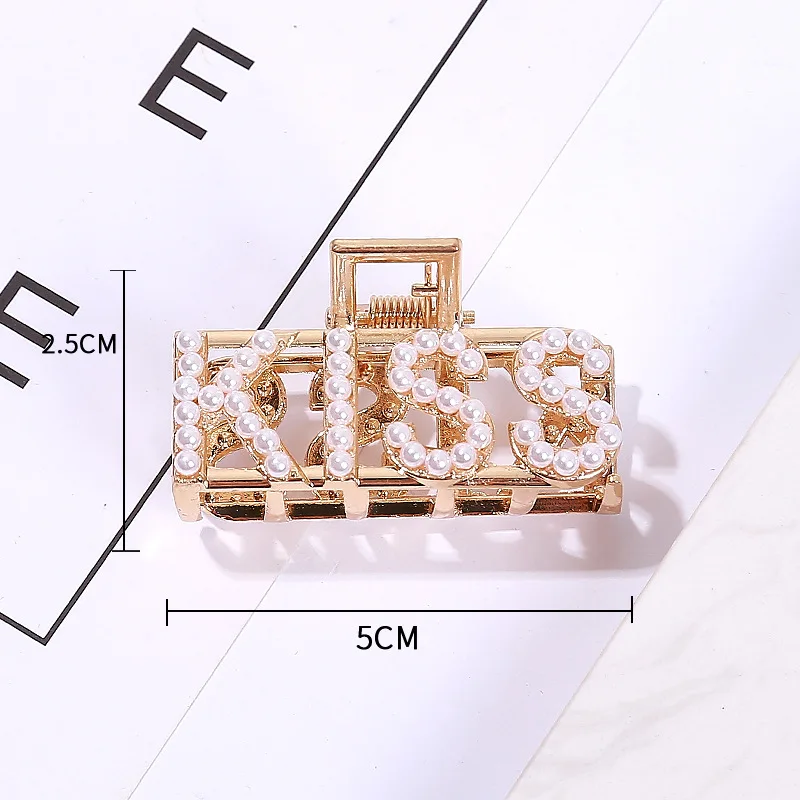 Новые женские заколки для волос с надписью заколка краб жемчужный зажим босса