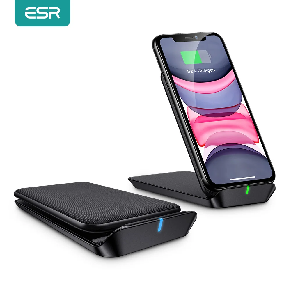 

ESR 10W Qi Foldable Wireless Charger For iPhone 11 Pro X XS MAX XR 8 Samsung S9 S10 Note 10 Fast Charging Phone Holder Charger