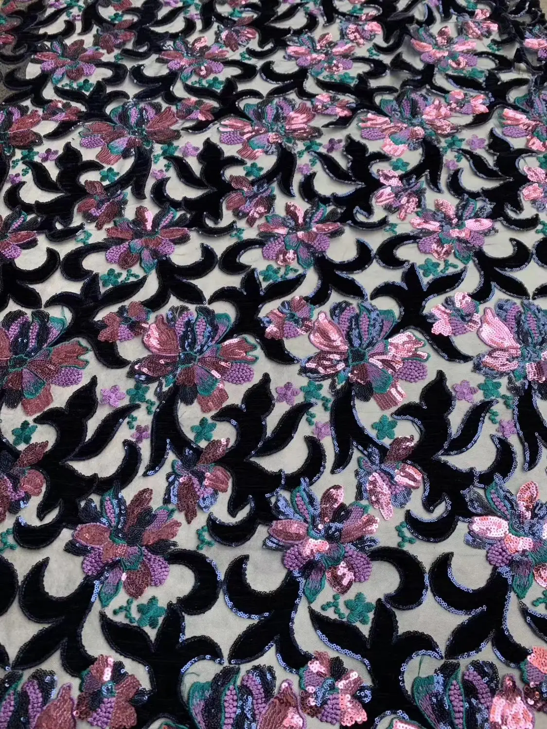 7 цветов (5 ярдов/шт.) удивительная африканская Бархатная сетчатая кружевная ткань