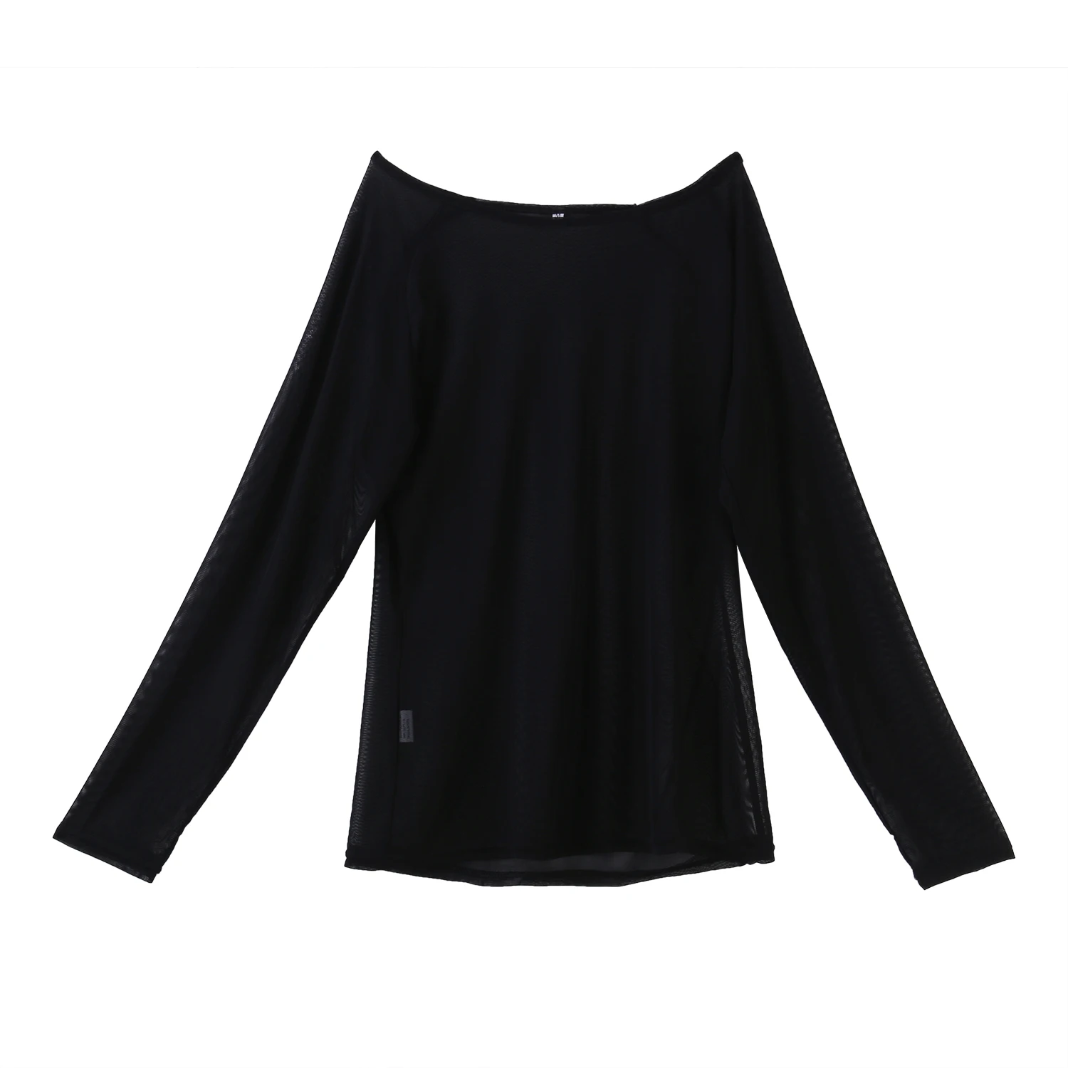 Новые модные женские прозрачные вырез лодочкой сексуальные с длинным рукавом