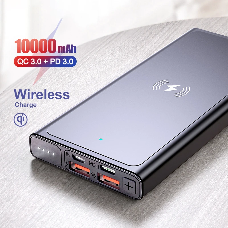 

Power Bank 10000mAh Wireless charger portable charger wireless charging poverbank For iPhone 12 11 pro max Samsung Xiaomi