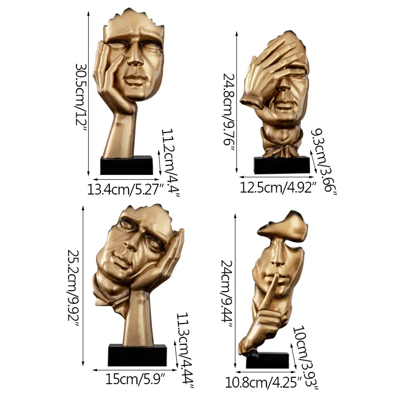 

Strongwell Home Decorations Crafts Resin Sculpture Silence Is Gold Living Room Entrance Bookcase Decoration Ornaments Figurines