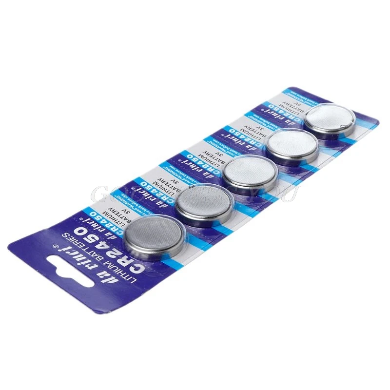 5 шт. кнопочный Батарея CR2450 электронный литиевая батарейки таблетки 3V KCR2450 5029LC LM2450