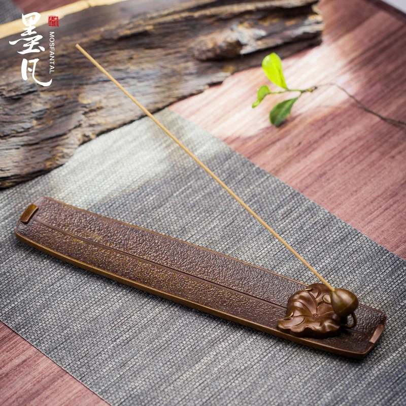 

Copper Stand Metal Incense Burner Bronze Alloy Aromatic Diffuser Smell Sticks Holder Porte Encens Batonnet Lotus Decor KK60XL