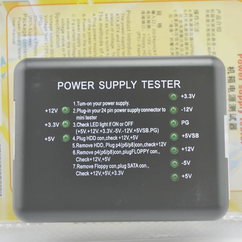 20/24 Pin for PSU ATX SATA HDD Power Supply Tester Checker Meter Measuring LED Indication Diagnostic Tool Testing PC Compute | Компьютеры