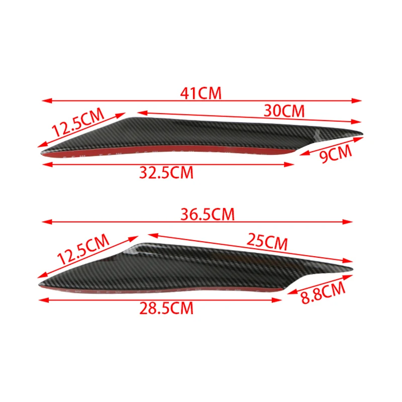 4 шт., диффузор переднего бампера, универсальная юбка на боковое крыло автомобиля, FFD-SS, комплект защиты Canard, углеродное волокночерный (art.: 3920cbc182f78) - 3920cbc182f78
