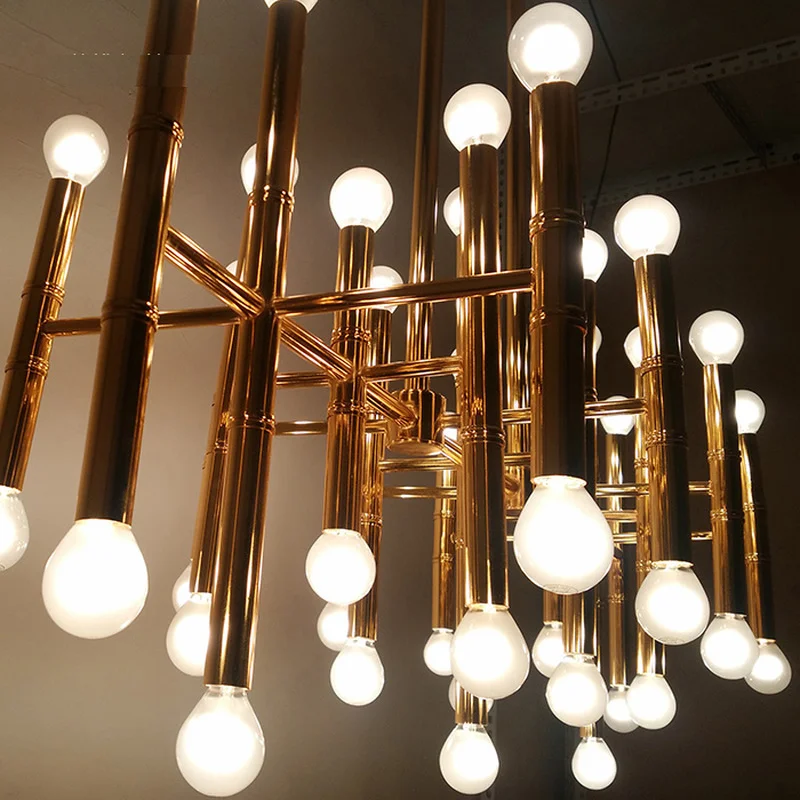 

LED BUlbs Bamboo droplight Jonathan Adler Meurice pendant lamp contemporary contracted, wrought iron rectangular Chandeliers