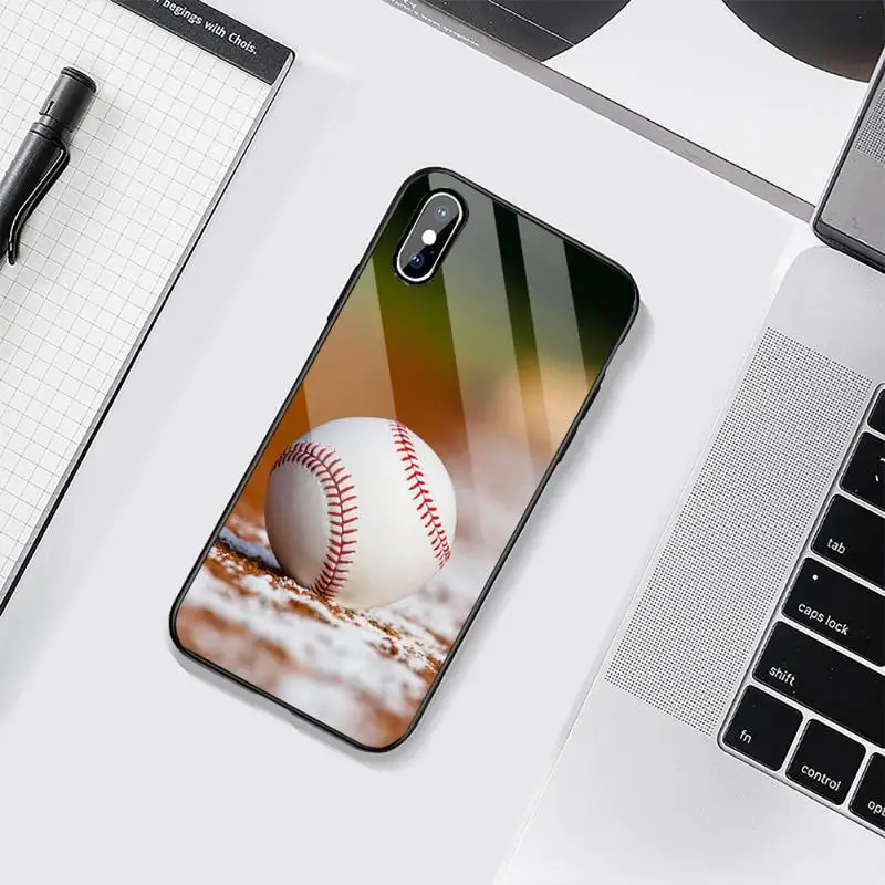 

Sport baseball Phone Case Tempered glass For iphone 6 6S 7 8 plus X XS XR 11 12 mini PRO MAX