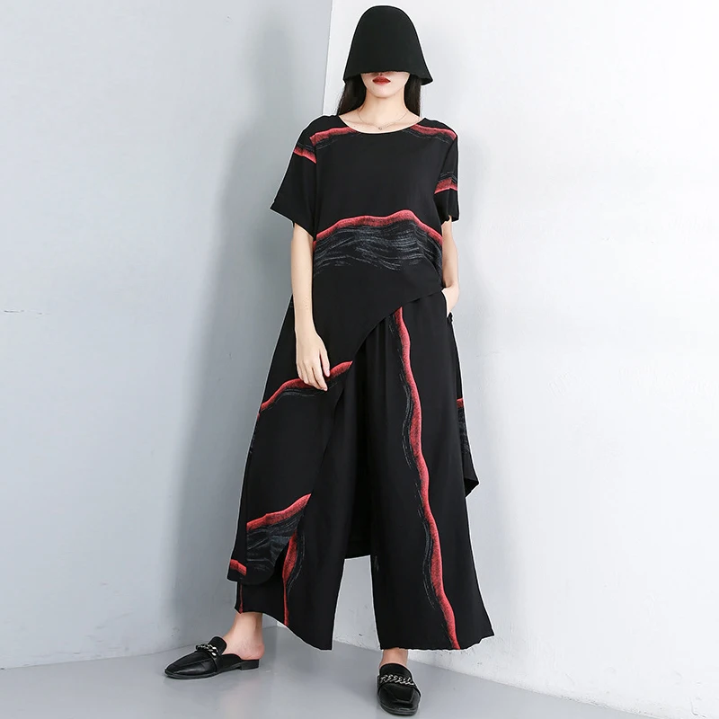 2 шт набор нерегулярные топы Длинная блузка рубашка черного цвета полосатые