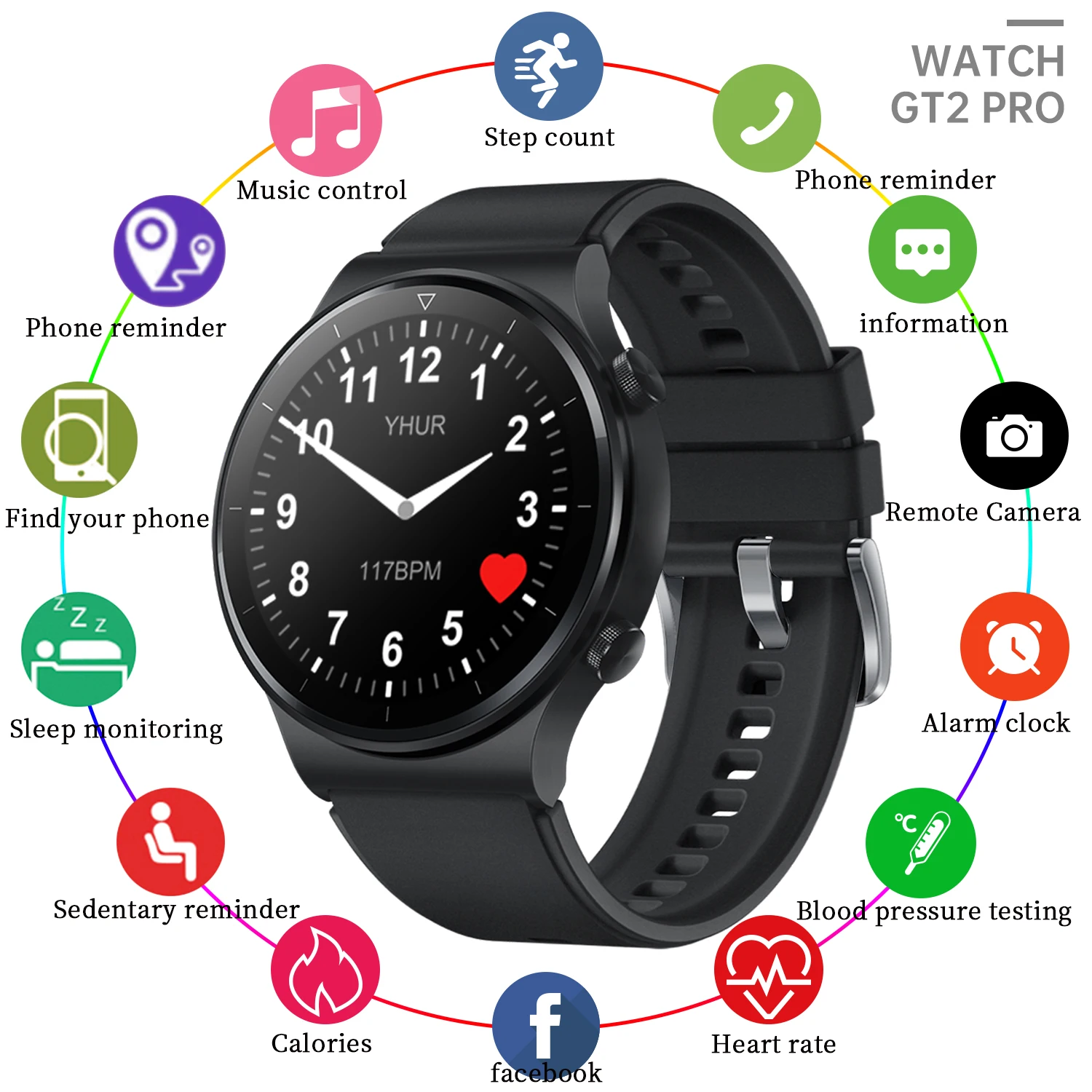 

Top GT2 Pro Smart Watch Men Sport 1.35 HD Screen Bluetooth Call Fitness Tracker Health Monitering Wristwatch Fashion Full Touch