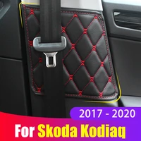 2pcs car seat safety belt protective pad crash mat cover for skoda kodiaq 2017 2018 2019 2020 interior accessories car styling