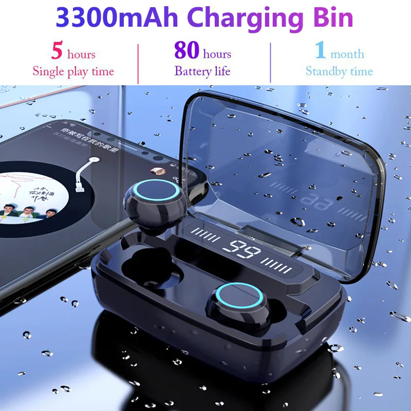 TWS Wireless Headphone Noise Cancel Sport Binaural Call 5.0 Bluetooth Earphone Earbuds With LED Digital Display Smart Touch HIFI |