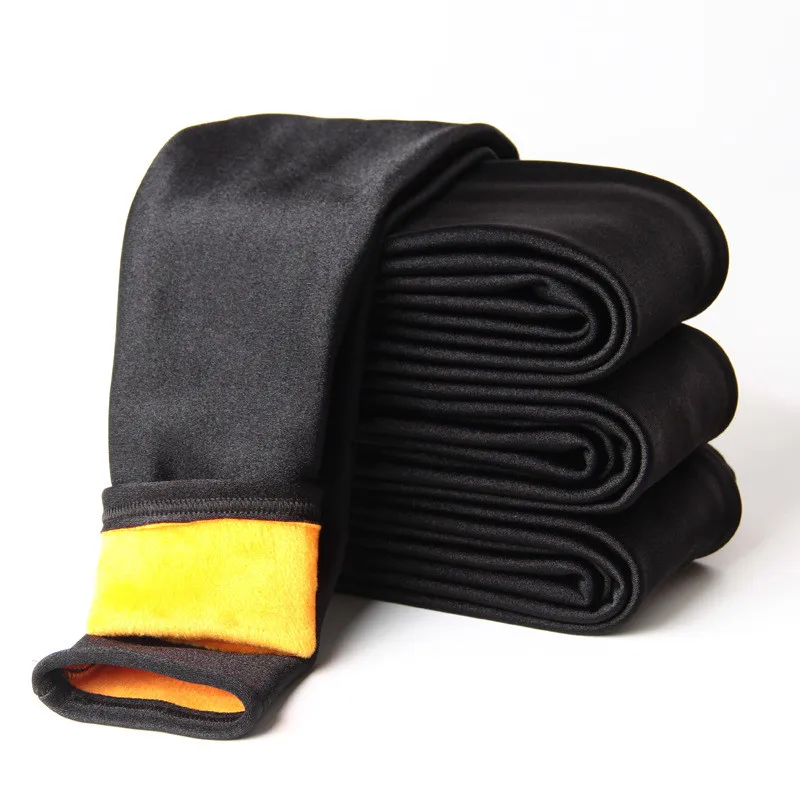 Зимние теплые леггинсы для девочек Детские блестящие штаны плотные бархатные