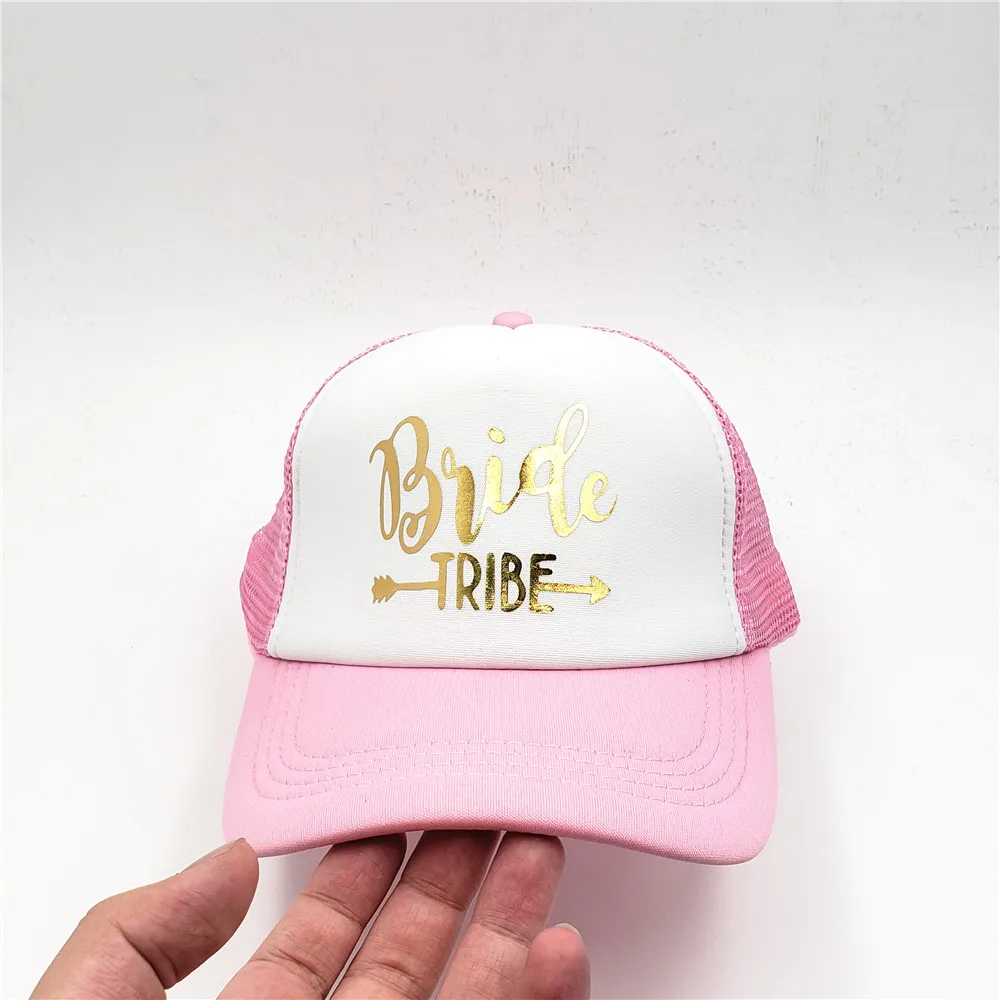 

Bride Tribe Bachelorette Snapback Trucker Hat Cap Team Bride Gold Letters Arrow Bride to be Bride Tribe Baseball Hats