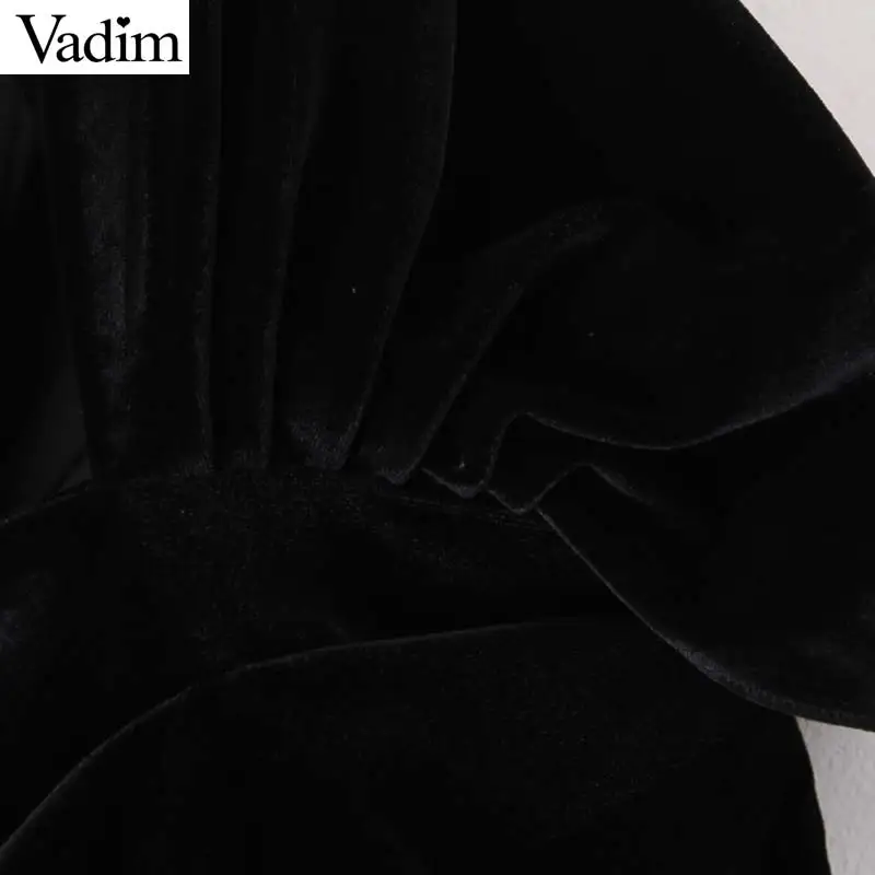 Vadim женская сексуальная бархатная блузка с открытой спиной квадратный воротник