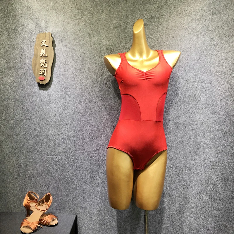 Женский комбинезон для латиноамериканских танцев черный купальник на липучке с