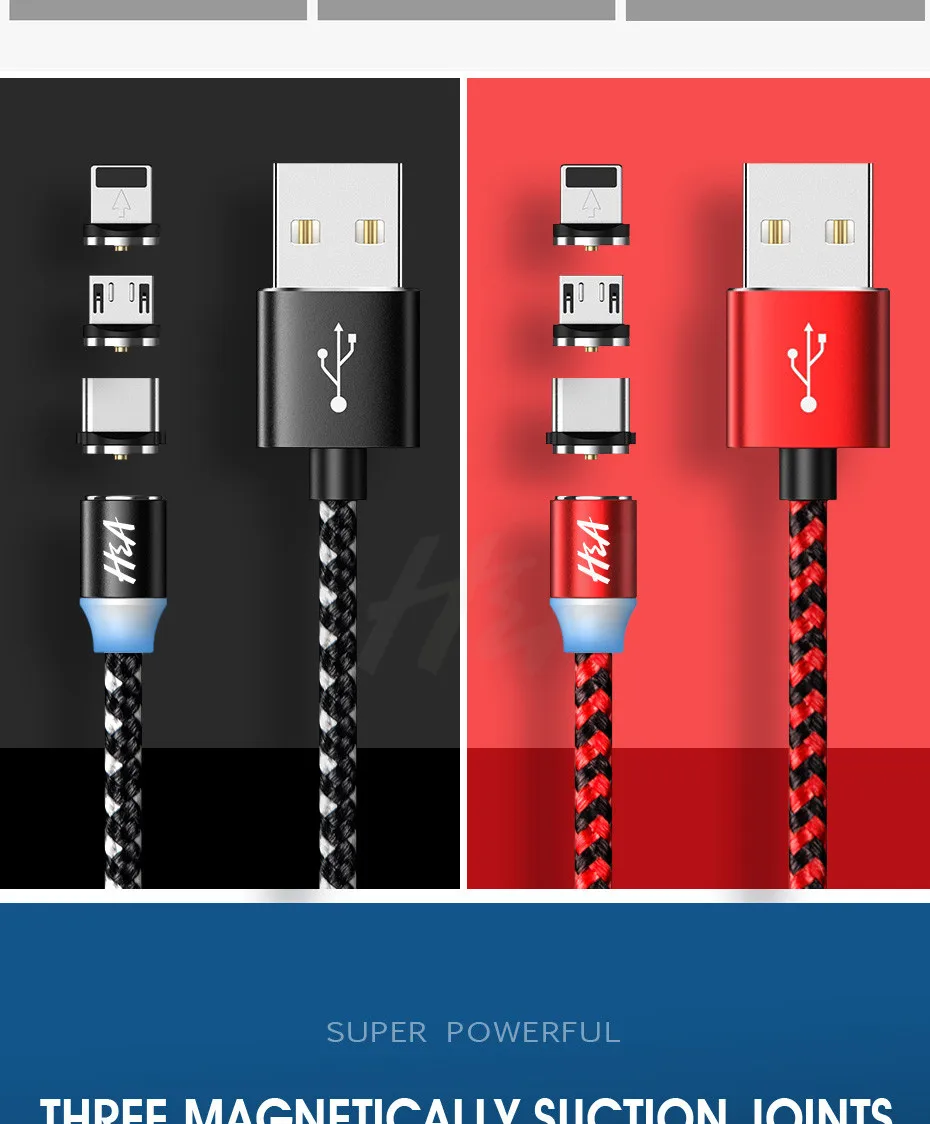 Магнитный usb-кабель H& A для быстрой зарядки, кабель USB типа C, Магнитный зарядный кабель Micro usb для зарядки и передачи данных, кабель USB для мобильного телефона