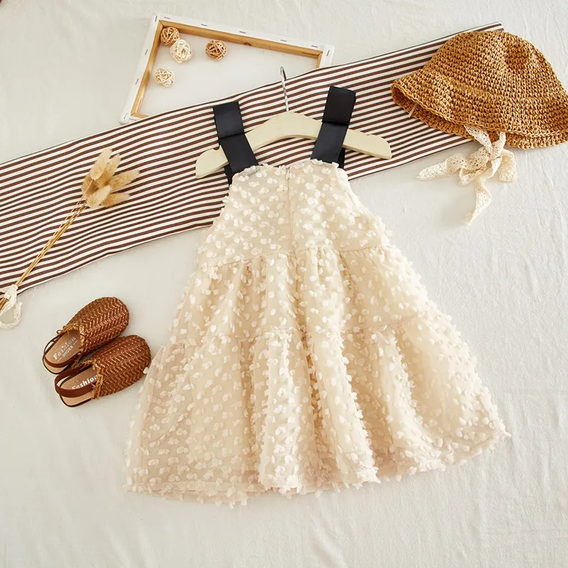 Модное летнее платье принцессы для девочек одежда маленьких платья на день