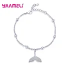 Женский браслет из серебра 925 пробы, с подвесками в виде круглых капель, с кубическим цирконием