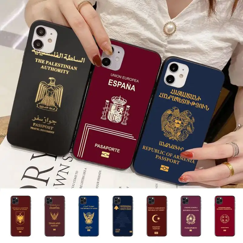 

Fashion Passport Phone Case For iPhone 11 8 7 6 6S Plus X XS MAX 5 5S SE 2020 XR 11 pro DIY Funda capa